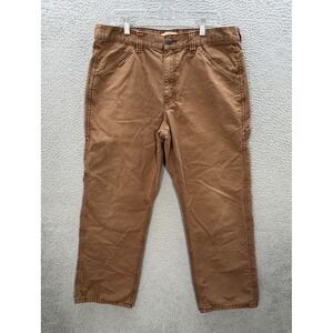Blue Mountain Pants Mens 36x30 Brown Duck Canvas Carpenter Workwear Chore Barn